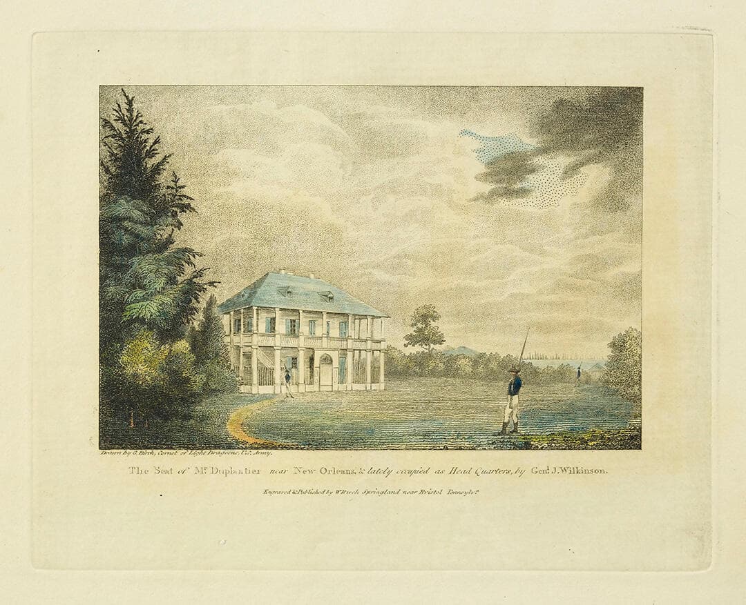 The Seat of Mr. Duplantier near New Orleans and lately occupied as Head Quarters, by General J. Wilkinson
