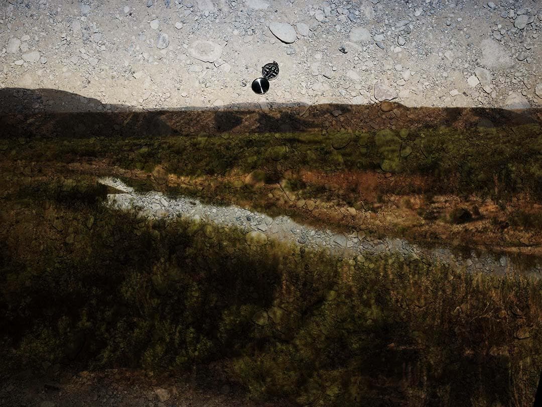 Tent-Camera Image on Ground: Rio Grande Looking Toward Mexico Near Boquillas Canyon, Texas