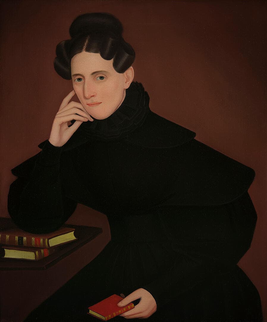 Woman in Black Ruffled Dress
