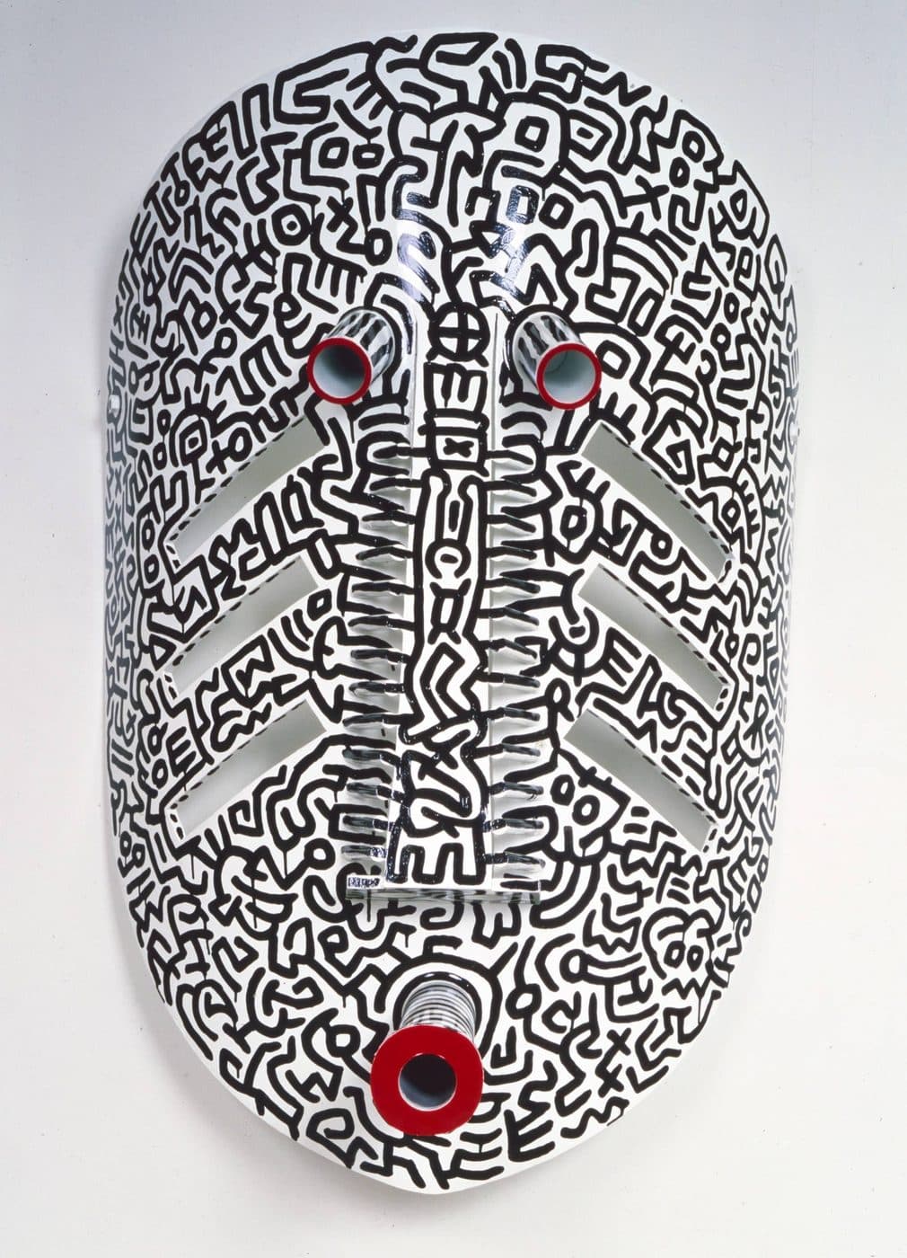 Keith Haring, Untitled, 1987, Enamel on aluminum, 40 in. x 33 in. x 22 in. The Kwanza Jones & José E. Feliciano Collection. © Keith Haring Foundation