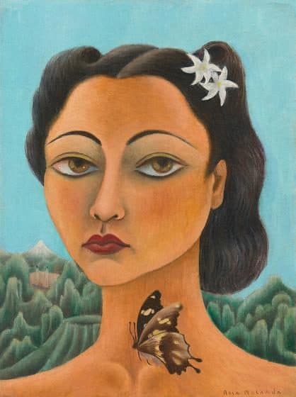 Rosa Rolanda, Autorretratro (Self-Portrait), 1939, oil on canvas, 15 3/4 × 11 3/4 in. Crystal Bridges Museum of American Art, Bentonville, Arkansas, 2021.4.