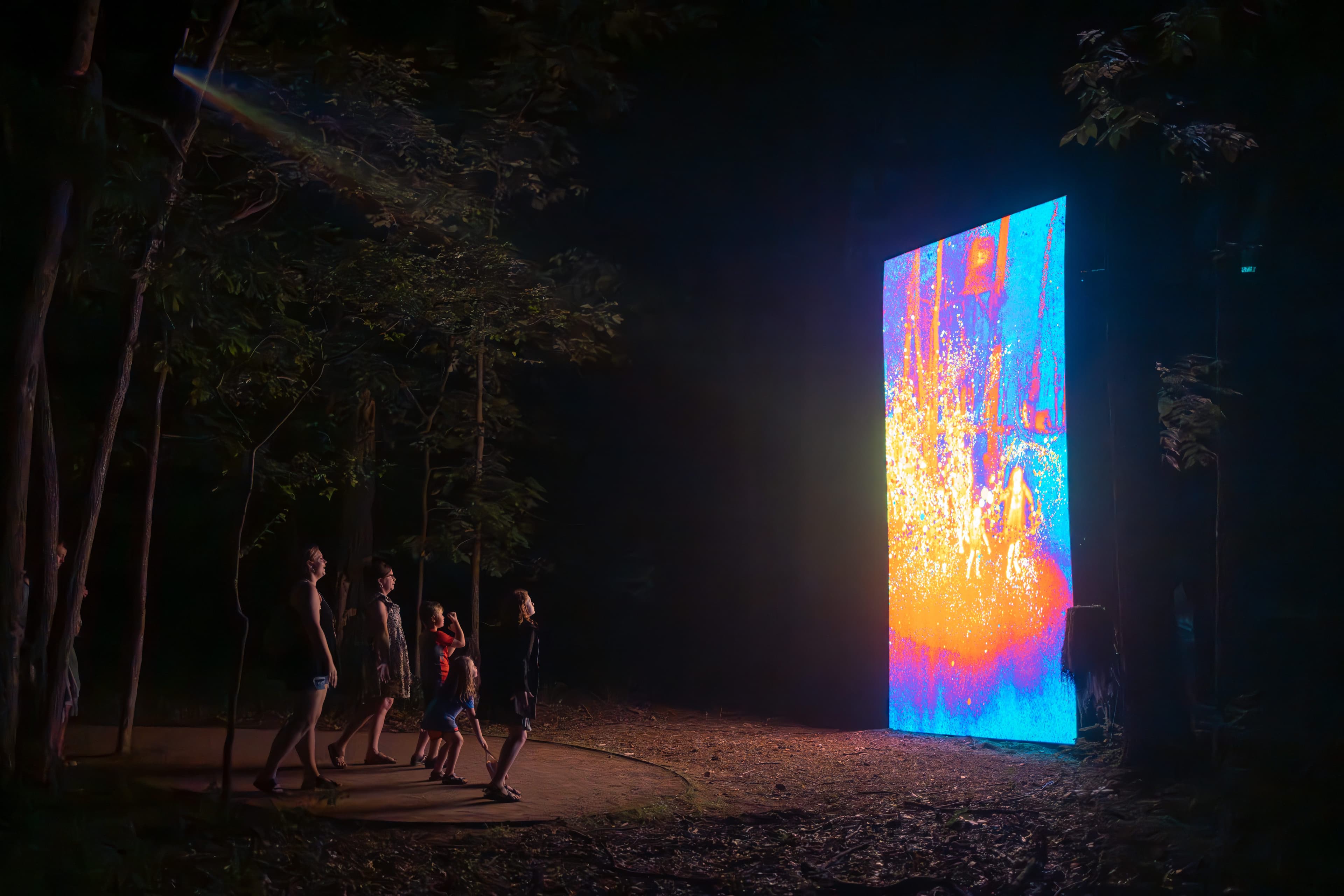Rafael Lozano-Hemmer, Listening Forest, "Thermal Drift", 2022, Bentonville Arkansas / United States, Photo by Jared Sorrells.