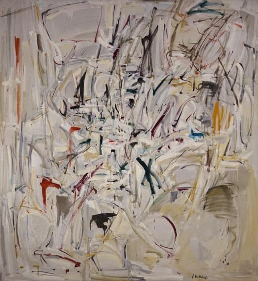 Joan Mitchell, Untitled, 1952-1953, oil on canvas, 77 1/2 x 71 1/2 in. Courtesy Crystal Bridges Museum of American Art, Bentonville, Arkansas. Photography by Edward C. Robison III.