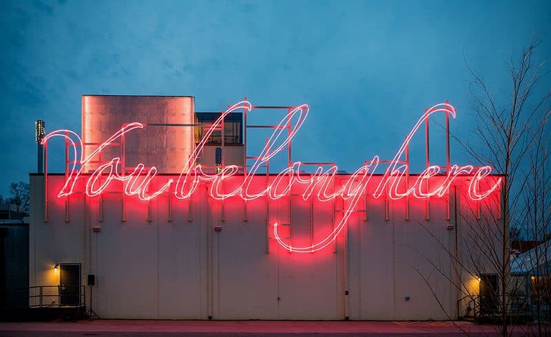 You Belong Here neon sculpture